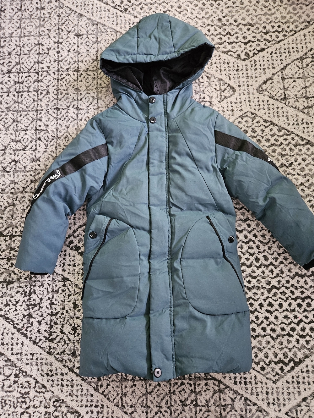 Boys Green Puffer Parka Size 6
